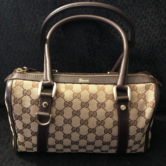 100% AUTHENTIC GUCCI ABBEY GG CANVAS BOSTON BAG - Picture 1 of 16